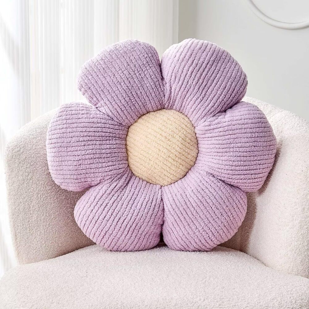 6910 Flower Throw Pillow, Soft Lavender 14.9" Shaped Floor Pillow for Home